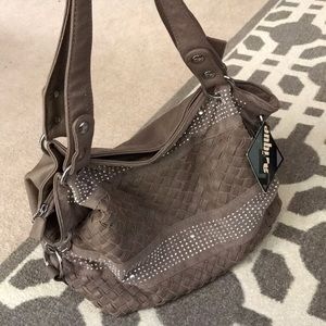 Gray Blingy Shoulder Bag